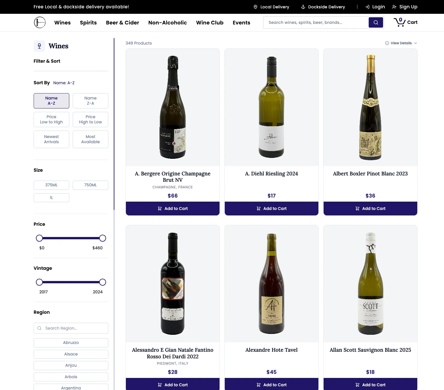 The live Spencer & Lynn store on Mirin: filters, prices, and add-to-cart