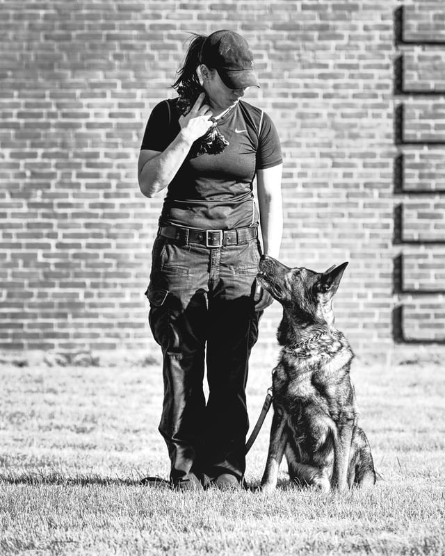 Shannon Miller of Coastal K9 training with her dog